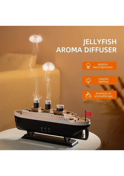 Titanic Gemi Model Hava Nemlendirici Aroma Difüzörü Uzaktan Kumanda 250ml Kapasite