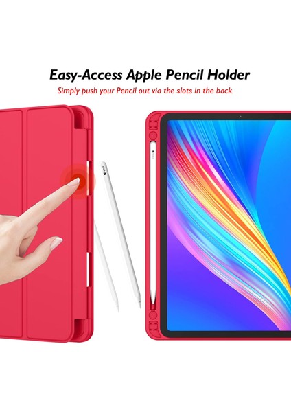 Apple iPad Air 5. Nesil 10.9 (2022) Kalemlikli Yatay Standlı Stromix Smart Kılıf A2588 A2589 A2591 modelleri