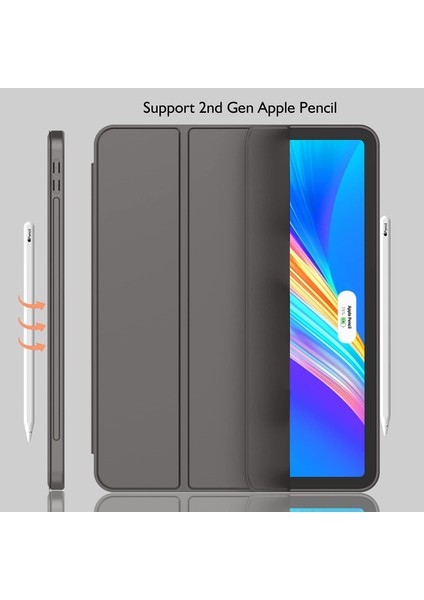Apple iPad Air 11 Inç 6. Nesil Kalemlikli Uyku Modlu Yatay Standlı Stromix Smart Kılıf A2902 A2903 A2904