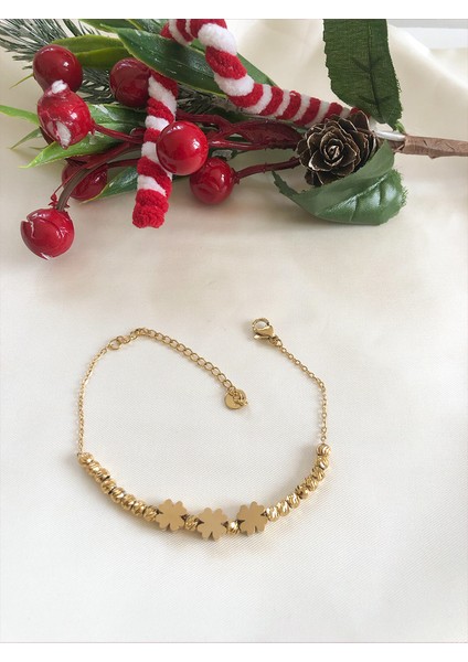 Yonca Detaylı Dorika Gold Paslanmaz Çelik Kadın Bileklik fiyatları