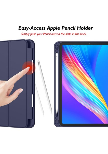 Apple iPad Air 11 Inç 6. Nesil Kalemlikli Uyku Modlu Yatay Standlı Stromix Smart Kılıf A2902 A2903 A2904 modelleri