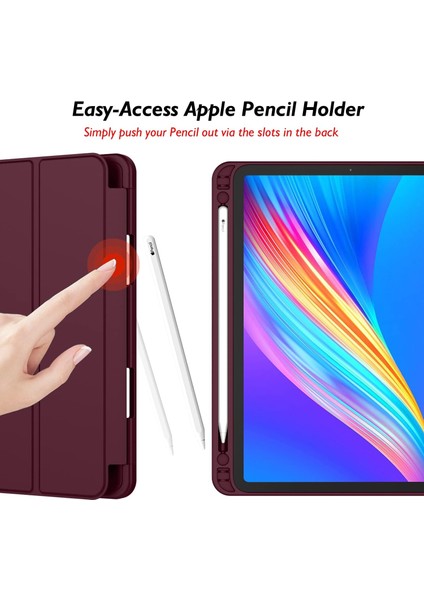 Apple iPad Air 4. Nesil 10.9 (2020) Kalemlikli Yatay Standlı Stromix Smart Kılıf A2316 A2324 A2325 A2072 modelleri