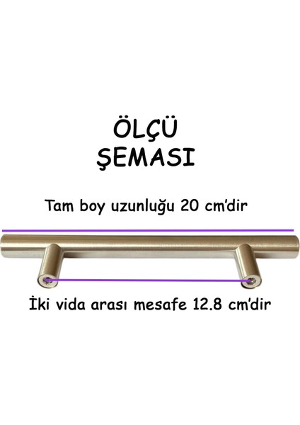 Boy Kulp Inox 128 mm Kulp Mobilya Mutfak Dolabı Çekmece Dolap Kapak Kulpu Kulbu Metal Kulpları