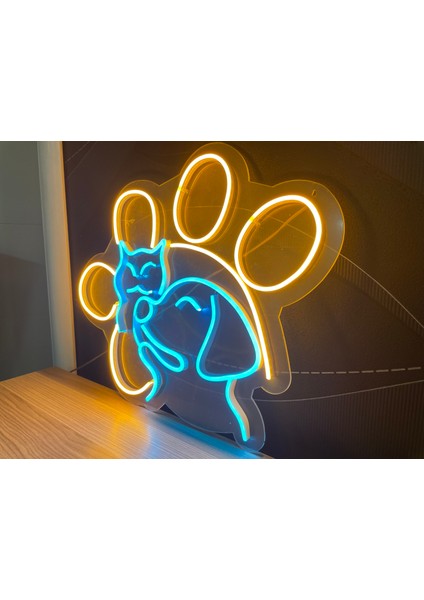 Neon LED Dekoratif Aydınlatma -Kedi Köpek, 45X35 Cm- fırsatları
