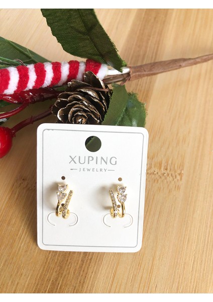 Zirkon Taşlı Gold Zarif Bijuteri Küpe fırsatları