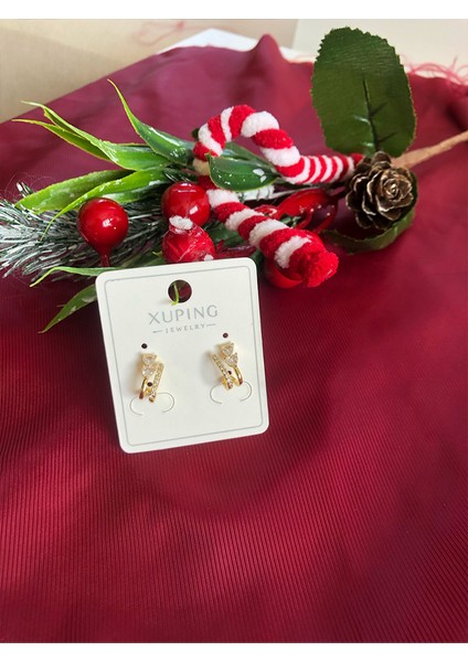 Zirkon Taşlı Gold Zarif Bijuteri Küpe indirimleri