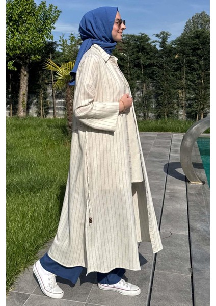 Çizgili Natural Kap Indigo