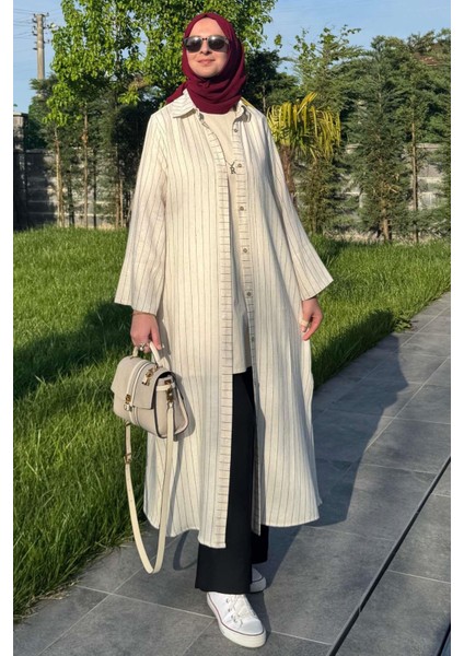 Çizgili Natural Kap Siyah