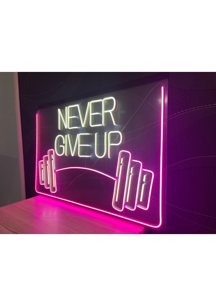Neon LED Dekoratif Aydınlatma -Newer Give Up, Spor 60X35CM- fiyatları