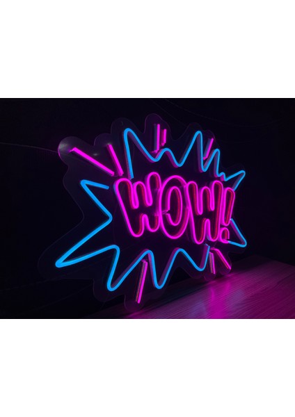 Neon LED Dekoratif Aydınlatma -Wow, 45X30 Cm- fırsatları