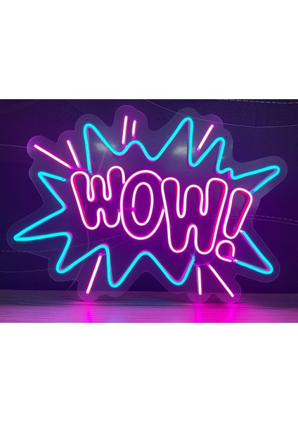 Neon LED Dekoratif Aydınlatma -Wow, 45X30 Cm- indirimleri