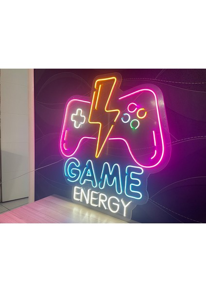 Neon LED Dekoratif Aydınlatma -Game Energy, Oyun Kol, Gamer 60X60CM- fiyatları