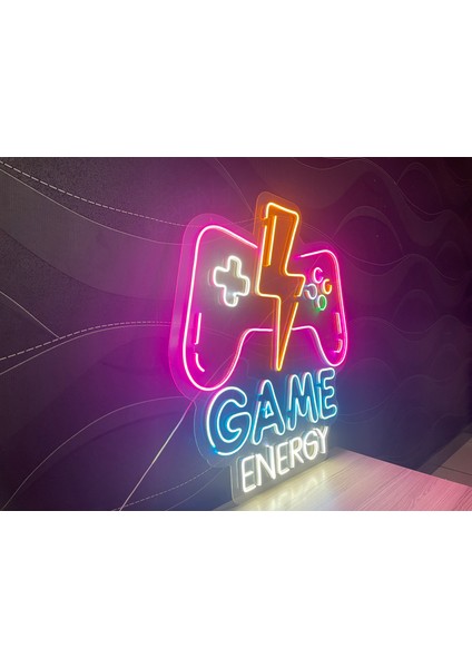 Neon LED Dekoratif Aydınlatma -Game Energy, Oyun Kol, Gamer 60X60CM- fırsatları