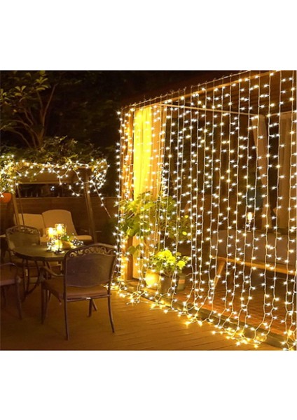 3*2 Perde LED Sarı Işık