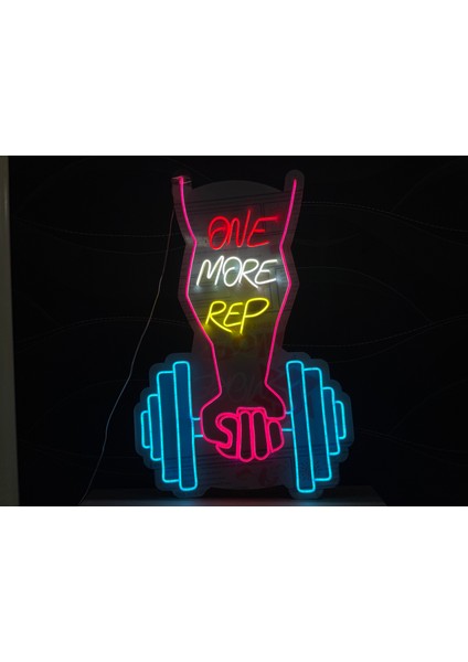 Neon LED Dekoratif Aydınlatma -One More Rep, Fitness, Spor, 40X60CM- fiyatları