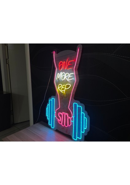 Neon LED Dekoratif Aydınlatma -One More Rep, Fitness, Spor, 40X60CM- modelleri