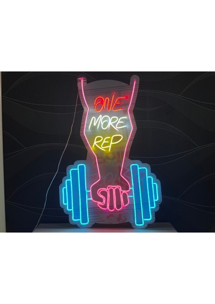 Neon LED Dekoratif Aydınlatma -One More Rep, Fitness, Spor, 40X60CM- indirimleri