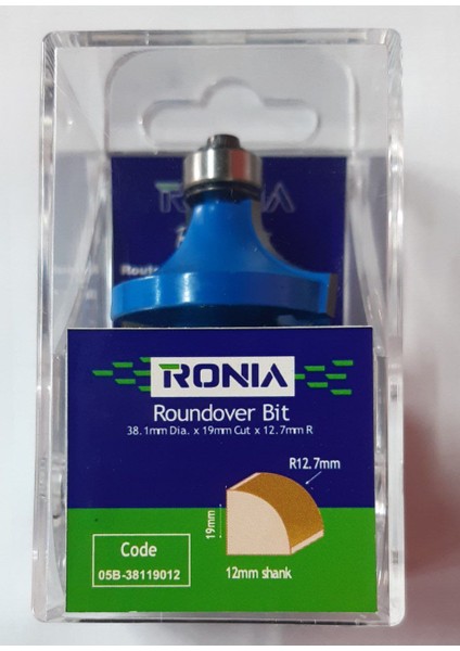 Ahşap Freze Bıçağı 05B-38119012 Rulmanlı Balık Sırtı Radüs Bıçağı Freze Ucu Sap 12 mm fırsatları