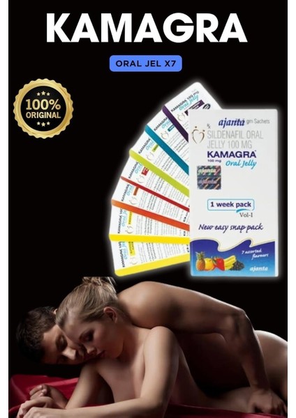 Kâmagra Jêl 100MG 7'li Stick Kâmâgra_jêly_ Kutuda 4 Kutu Orjiinall Orâl_jelly Gold Tam PERFOMANS%100