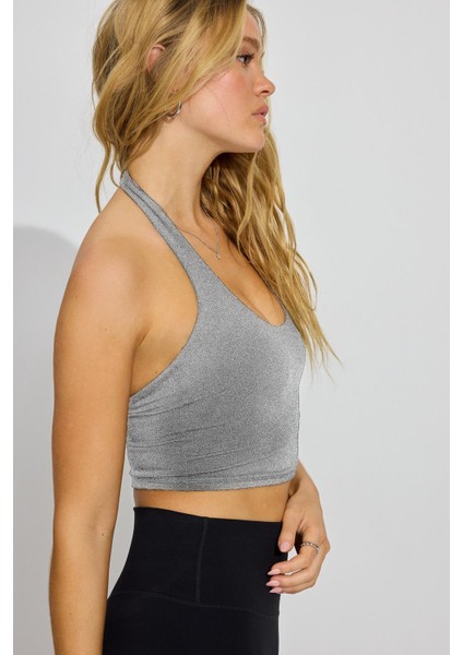 Grimelanj Halter Yaka Boyun Askılı Crop Top MG2456
