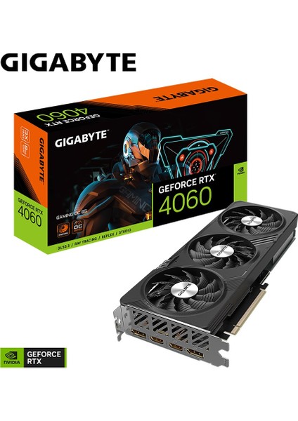 Gıgabyte GV-N4060GAMING Oc-8gd, Rev.1.0, RTX4060 Oc, 8gb Gddr6, 128BIT, 2xhdmı, 2xdp, Gamıng Ekran Kartı