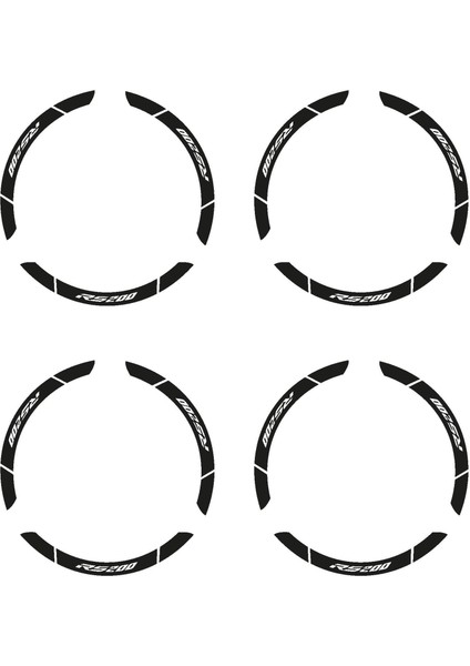 Siyah Bajaj Pulsar RS200 Geniş Jant Sticker Etiket Modeli fiyatları