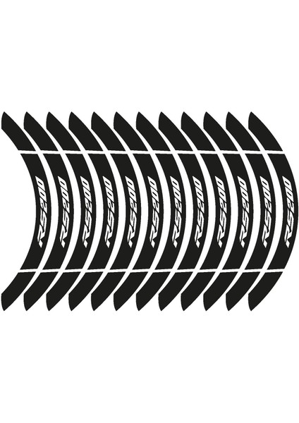 Siyah Bajaj Pulsar RS200 Geniş Jant Sticker Etiket Modeli modelleri