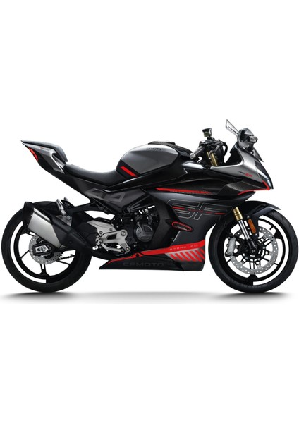 Cfmoto 450SR Yarım Jant Kaplama Sticker Etiket Modeli Kırmızı modelleri