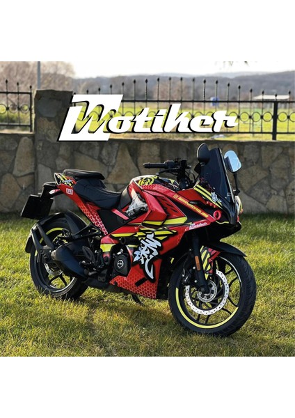 Bajaj RS200 Dog Kırmızı Sarı Parçalı Kaplama Modeli