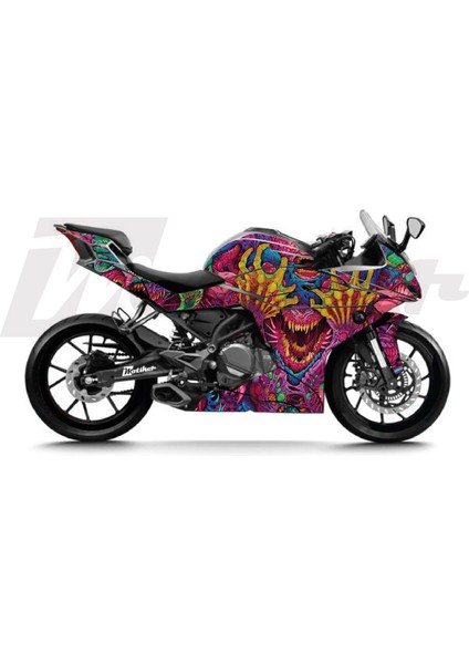 Cfmoto 250SR Hyper Beast Sticker Etiket Kaplama Modeli Pembe Mor Mavi