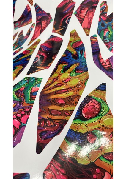 Cfmoto 250SR Hyper Beast Sticker Etiket Kaplama Modeli Pembe Mor Mavi modelleri