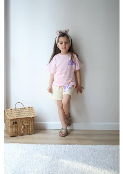 Barbie Sırt Baskı Detaylı Kız Çocuk Alt Üst Takım