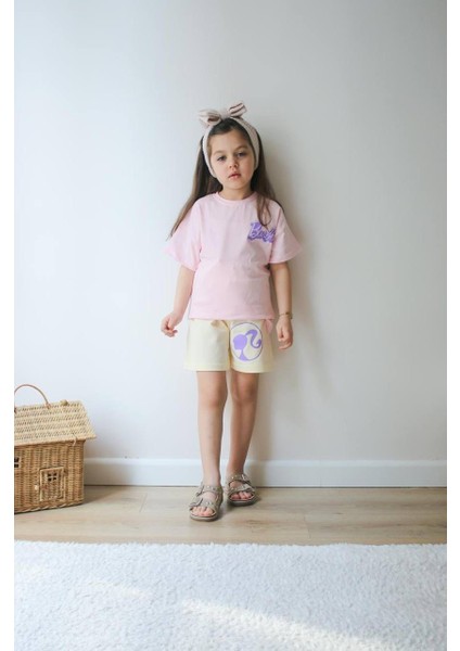 Barbie Sırt Baskı Detaylı Kız Çocuk Alt Üst Takım modelleri