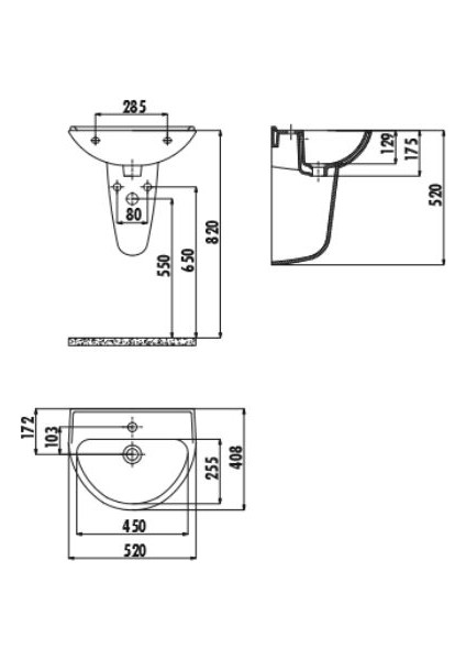 TP155 40X50 cm Lavabo