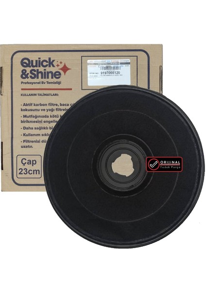 P 120 (7807010100) Aspiratör Karbon Filtre 1ADET Bacasız Kullanım Kömür Filtresi