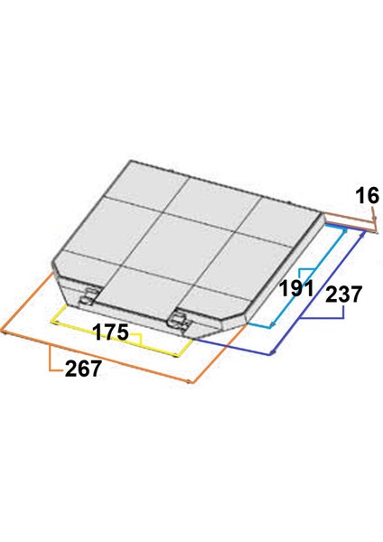 P 25 Pmı (8970591100) Davlumbaz Karbon Filtre 1 Adet Bacasız Aspiratör Kaset Kömür Filtresi