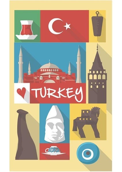 Türkiye Poster Pixart Sanat Elmas Mozaik Tablo 36X76