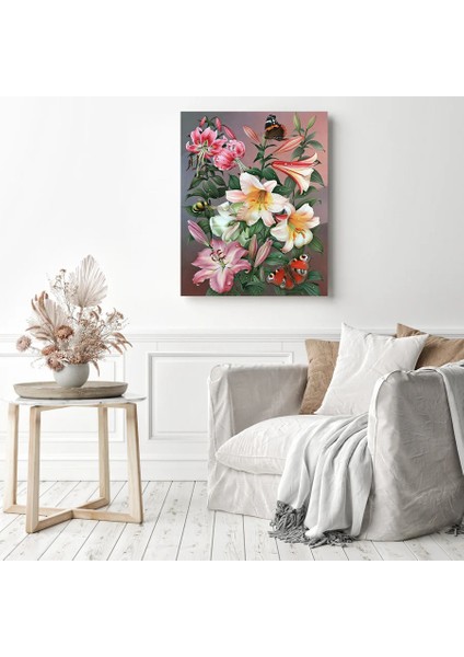 Kelebekler ve Çiçekler(Butterflies And Flowers )30X40CM Pixart Sanat Elmas Mozaik Tablo Diamond Türkiye modelleri