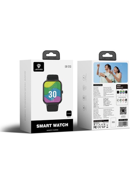 LW-213 Ios ve Android Uyumlu Spor Akıllı Saat IP67 Sertifikalı Siyah