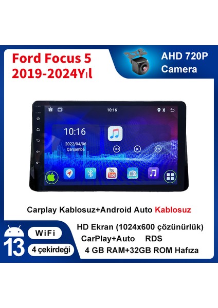 Ford Focus 5 2019-2024 Yıl Uyumlu 10,2 Inç 4 GB Ram 32 GB Hafıza Multimedya Carplay Navigasyon