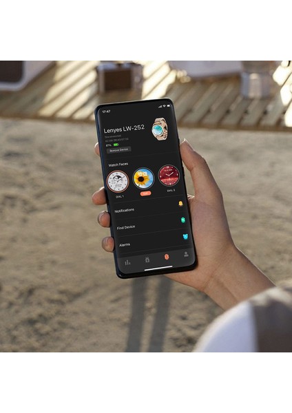 LW-252 Ios ve Android Uyumlu Klasik Akıllı Saat Amoled Ekran IP68 Sertifikalı Gold