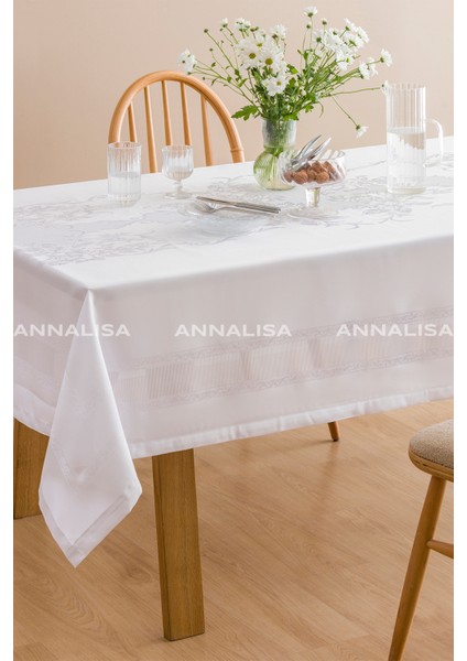 Sarmaşık Pano Su Geçirmez Jakarlı Polyester Masa Örtüsü