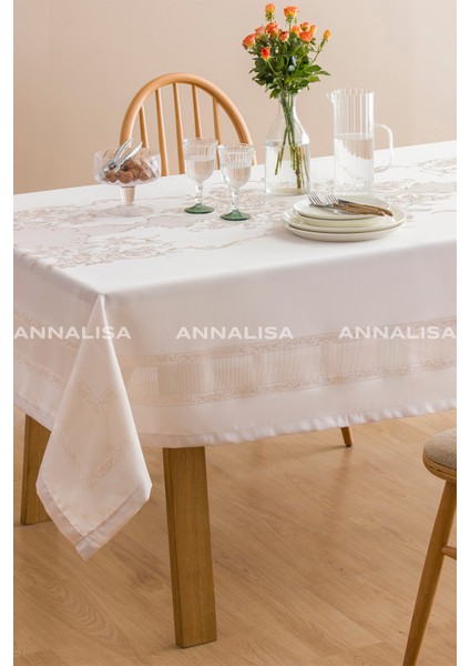 Sarmaşık Pano Su Geçirmez Jakarlı Polyester Masa Örtüsü