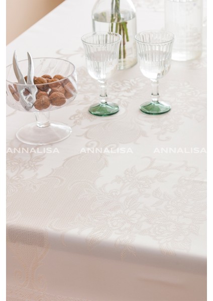 Sarmaşık Pano Su Geçirmez Jakarlı Polyester Masa Örtüsü