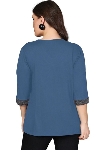 Büyük Beden Yaka Kolucu Sim Bluz fiyatları