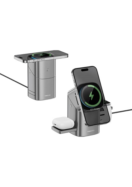 RW05 Qi2 Şarj Teknolojili 3in1 Kablosuz Şarj Standı Telefon&akıllı Saat&kulaklık Uyumlu 15W modelleri