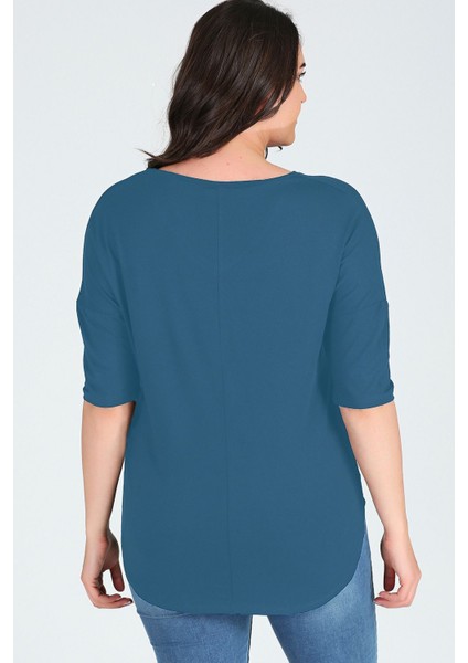 Büyük Beden Yan Yırtmaç Yarım Kol Bluz fiyatları
