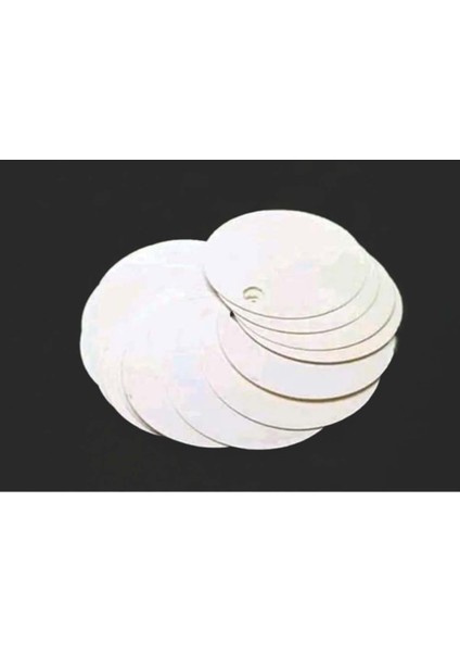 Beyaz Yuvarlak Karton Etiket ,100 Adet (5 Cm)