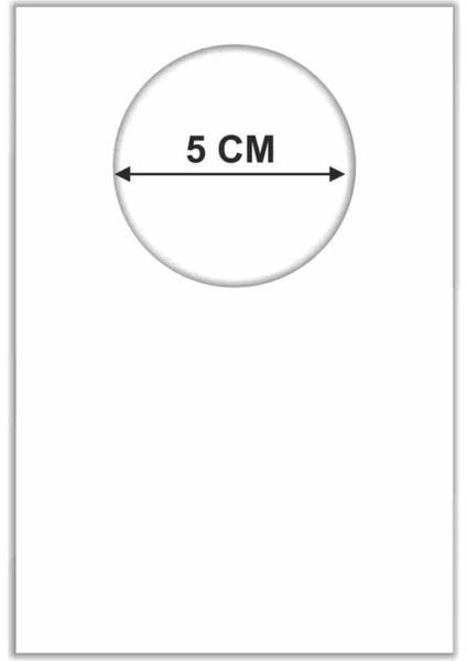 Beyaz Yuvarlak Karton Etiket ,100 Adet (5 Cm)