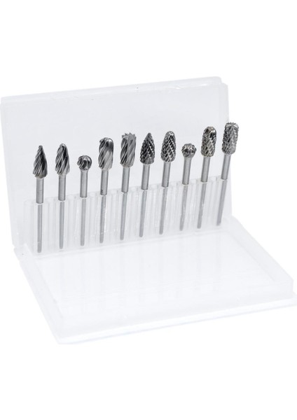 6318 Ahşap-Metal Karbür Kalıpçı Freze Ucu 10 Parça (3 mm Saplı)